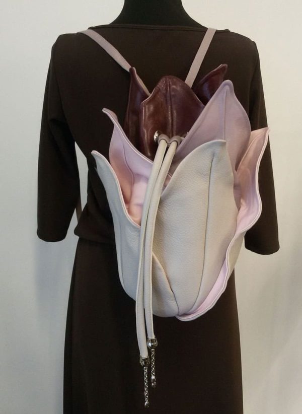 Designer Leather Backpacks Women. Lotus Beige 1 by Diana Ulanova. Buy on women-bags.com