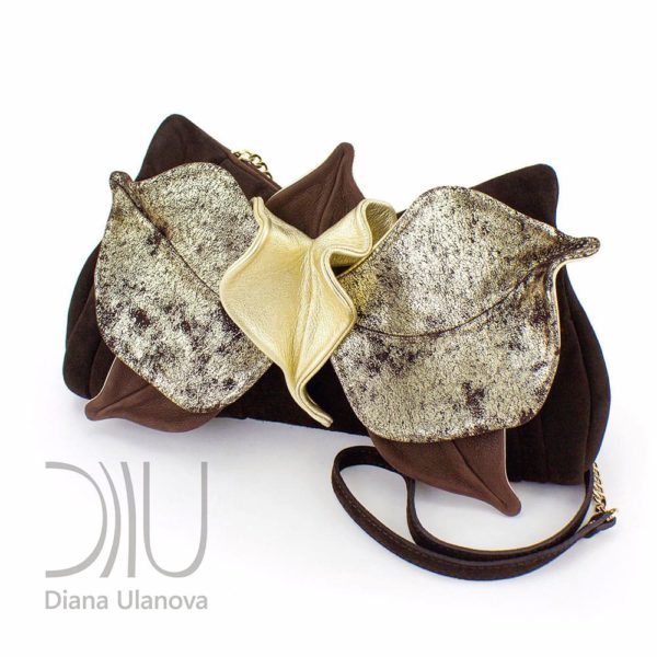 Clutch Bag Design. Orchid Clutch Brown/Gold by Diana Ulanova. Buy on women-bags.com