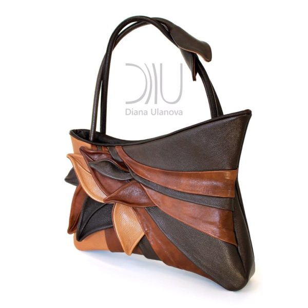 Women Designer Bag. Feathers Brown Shimmer by Diana Ulanova. Buy on women-bags.com