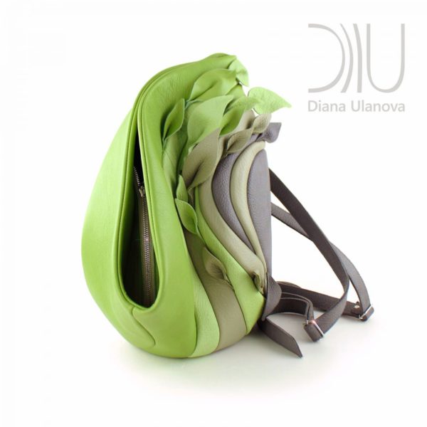 Designer Leather Backpack. Savanna Grey by Diana Ulanova. Buy on women-bags.com