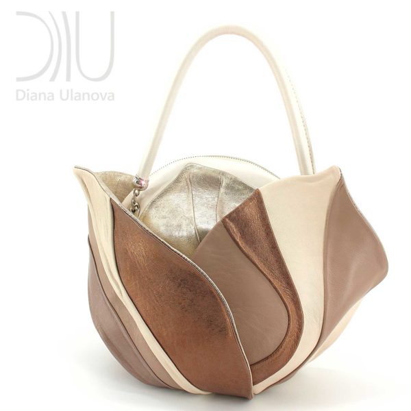 Ladies Designers Handbags. Burgeon Sacvoyage Beige Brown by Diana Ulanova. Buy on women-bags.com