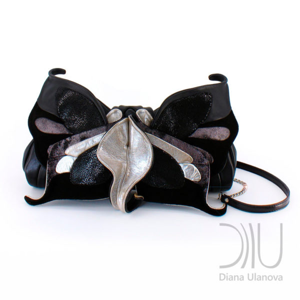 Luxury Clutch Bags. Butterfly Black Silver by Diana Ulanova. Buy on women-bags.com
