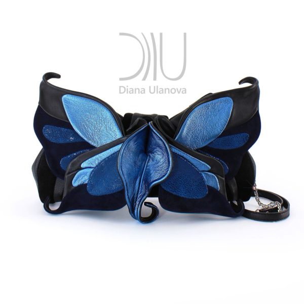 Designer Clutch Bag. Butterfly Black Blue 2 by Diana Ulanova. Buy on women-bags.com
