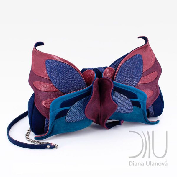 Clutch Bag Designer. Butterfly Blue/Burgundy by Diana Ulanova. Buy on women-bags.com