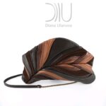 Feather clutch Black brown