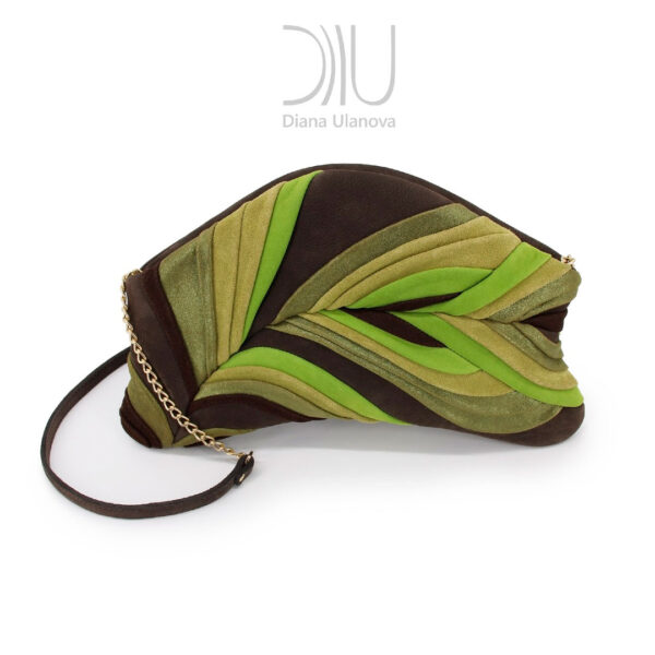 Designer Evening Bags Clutches. Feather Clutch Brown Green by Diana Ulanova. Buy on women-bags.com