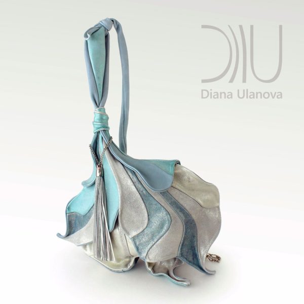 Designer Over The Shoulder Bags. Fleur De Lys - Blue/Silver by Diana Ulanova. Buy on women-bags.com