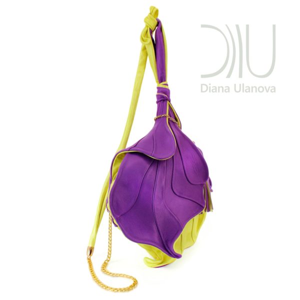 Shoulder Bag Designer. Fleur De Lys - Purple/Yellow 3 by Diana Ulanova. Buy on women-bags.com