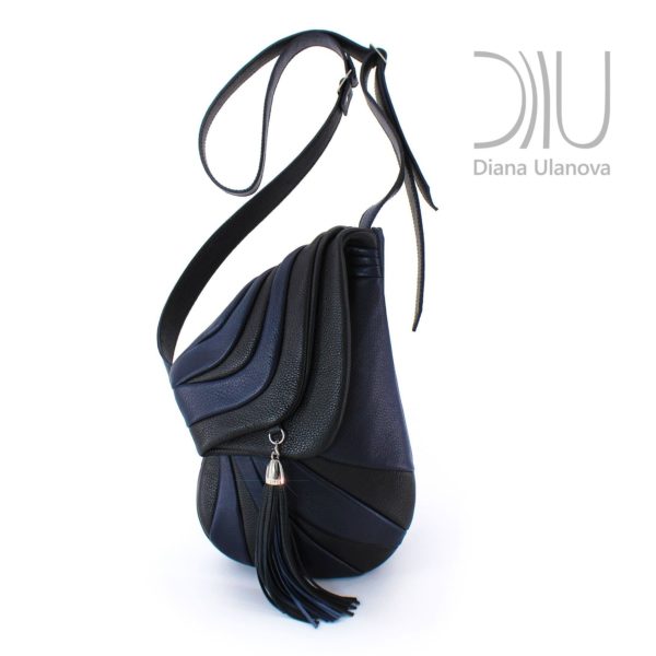 Shoulder Bag Designer. Jockey Black/Dark Blue by Diana Ulanova. Buy on women-bags.com