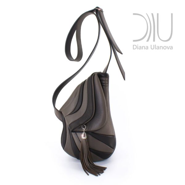 Designer Over Shoulder Bags. Jockey Black/Grey by Diana Ulanova. Buy on women-bags.com