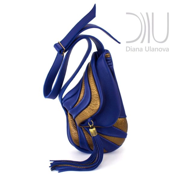 Over The Shoulder Designer Bags. Jockey Blue/Gold by Diana Ulanova. Buy on women-bags.com
