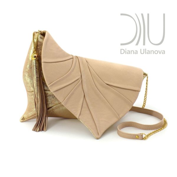 Designer Clutch Bag Sale. Leaf Drop Beige 1 by Diana Ulanova. Buy on women-bags.com
