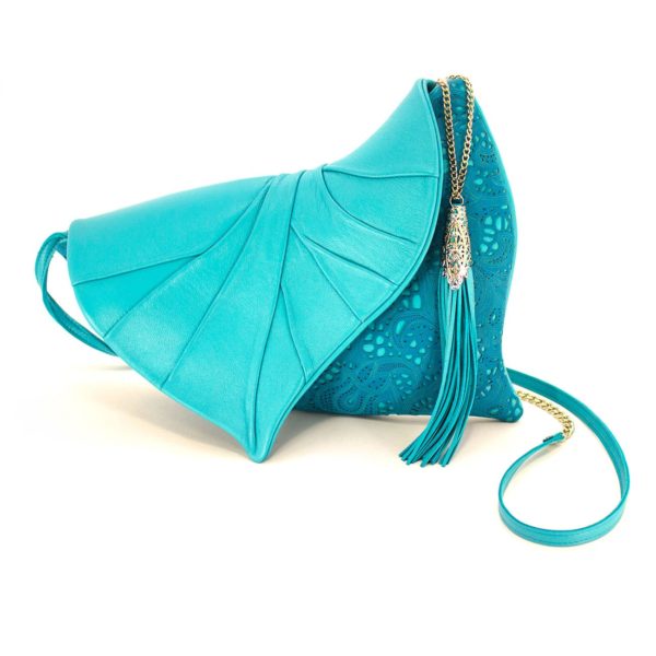 Designer Clutch Purses. Leaf Drop Light Blue 2 by Diana Ulanova. Buy on women-bags.com