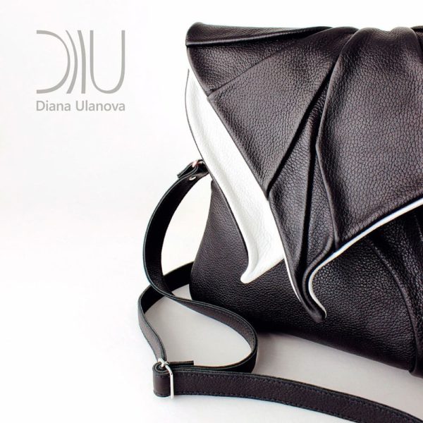 Designer Shoulder Bag. Leaf Maxi Black/White 2 by Diana Ulanova. Buy on women-bags.com