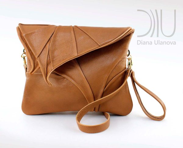 Designer Shoulder Bags. Leaf Maxi Brown 2 by Diana Ulanova. Buy on women-bags.com