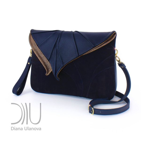 Shoulder Bag Designer. Leaf Maxi Dark Blue by Diana Ulanova. Buy on women-bags.com