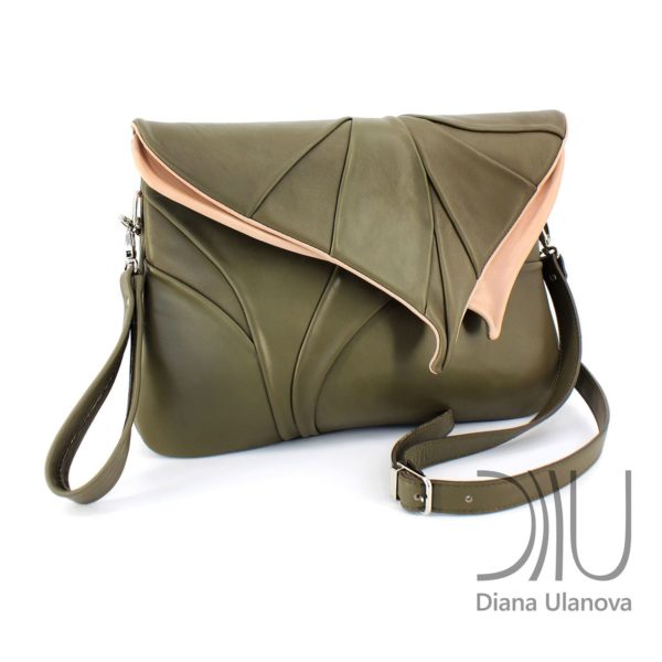 Shoulder Bags Designer. Leaf Maxi Grass Green by Diana Ulanova. Buy on women-bags.com