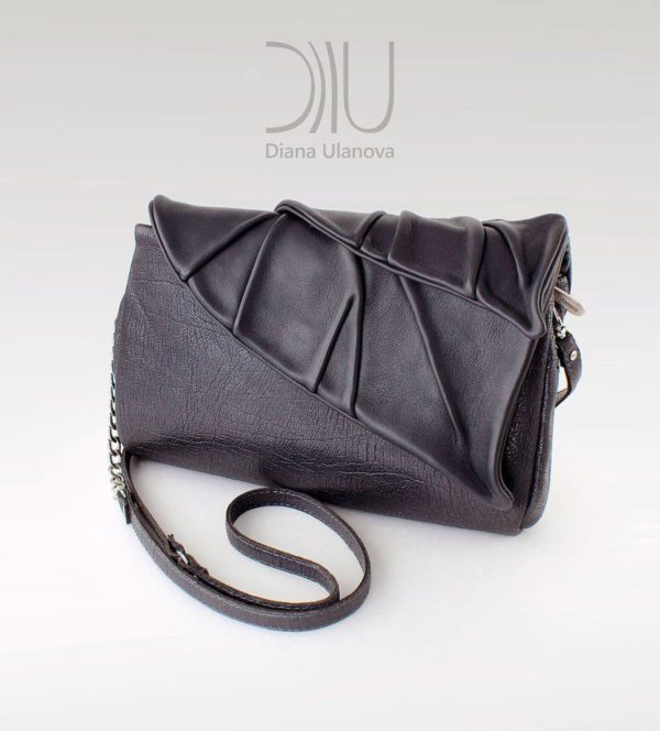 Designer Clutch Purses. Leaves Clutch Black by Diana Ulanova. Buy on women-bags.com