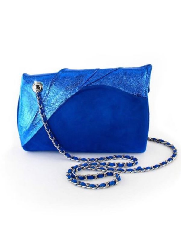 Clutch Designer Bags. Leaves Clutch Blue Metallic by Diana Ulanova. Buy on women-bags.com