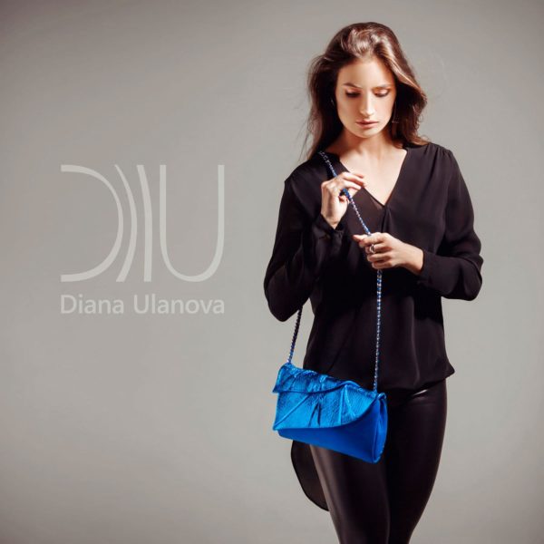Clutch Bags Designer. Leaves Clutch Light Blue by Diana Ulanova. Buy on women-bags.com