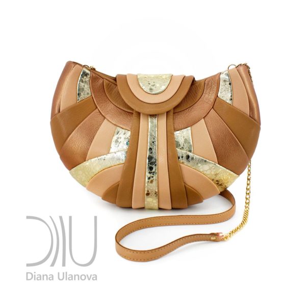 Designer Over Shoulder Bags. Modern Brown/Gold 2 by Diana Ulanova. Buy on women-bags.com