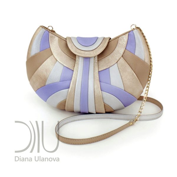 Designer Over Shoulder Bags. Modern Purple Beige by Diana Ulanova. Buy on women-bags.com
