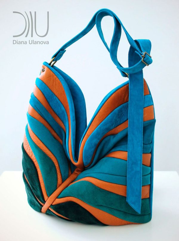 Designer Shoulder Bags For Women. Palmetto Blue/Orange by Diana Ulanova. Buy on women-bags.com
