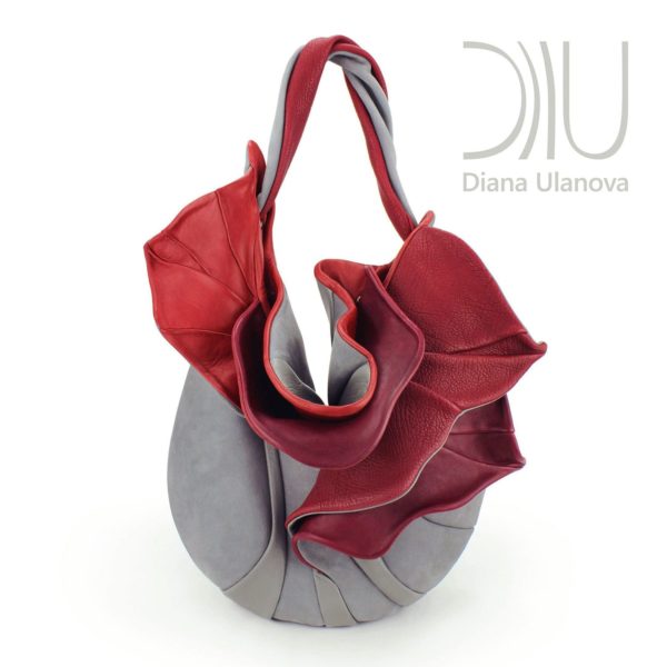 Shoulder Bag Designer. Orchid Grey/Red by Diana Ulanova. Buy on women-bags.com