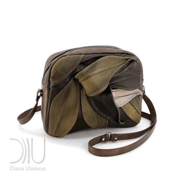 Designer Mini Bags. Bamboo_Mini Brown Green by Diana Ulanova. Buy on women-bags.com