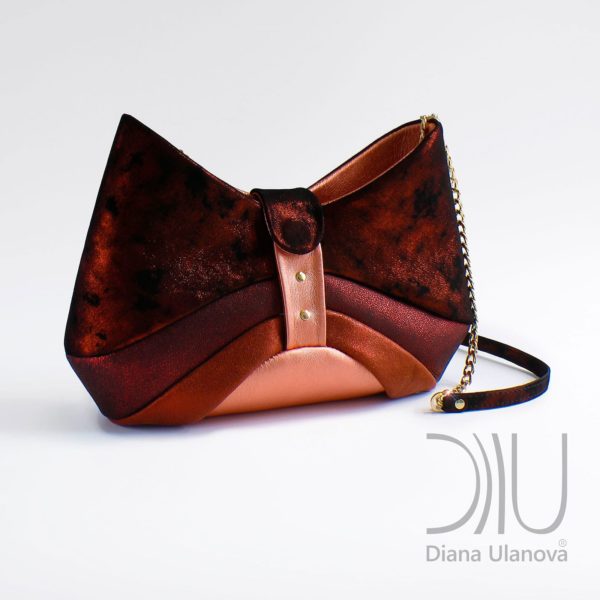 Designer Over Shoulder Bags. Bow Dark Orange by Diana Ulanova. Buy on women-bags.com