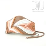 feather clutch Beige