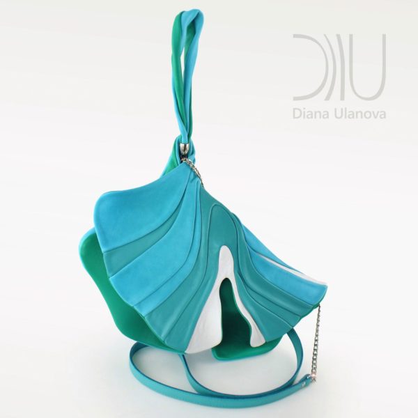 Shoulder Designer Bags. Ginkgo Clutch-Light Blue by Diana Ulanova. Buy on women-bags.com
