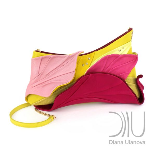 Designer Clutch Bags For Sale. Tropic Yellow/Pink by Diana Ulanova. Buy on women-bags.com