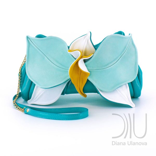 Clutch Designs. Orchid Clutch Aquamarine by Diana Ulanova. Buy on women-bags.com
