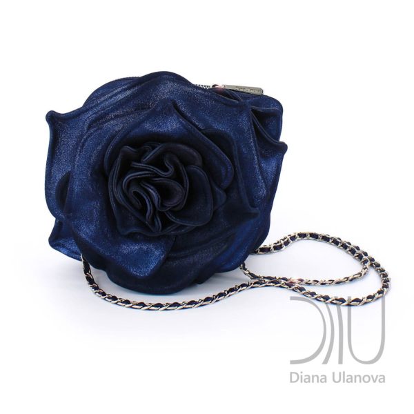 Mini Leather Bag. Rose Mini Dark Blue Shimmer by Diana Ulanova. Buy on women-bags.com