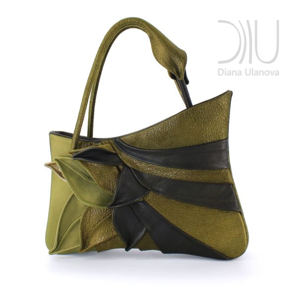 Top Handle Designer Bags. Feathers Green by Diana Ulanova. Buy on women-bags.com