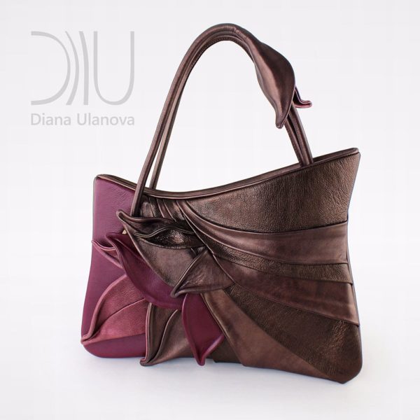 Female Designer Bags. Feathers Burgundy/Brown by Diana Ulanova. Buy on women-bags.com