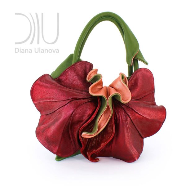 Ladies Designer Handbag. Orchid New Green/Red Shimmer by Diana Ulanova. Buy on women-bags.com