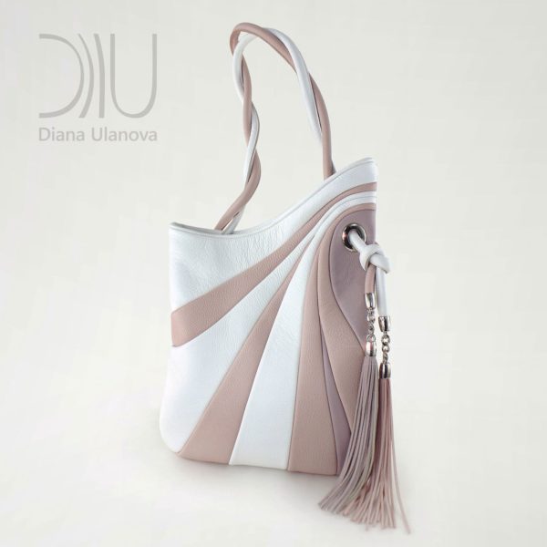 Designer Shoulder Bag. Sputnik Maxi White/Beige 2 by Diana Ulanova. Buy on women-bags.com