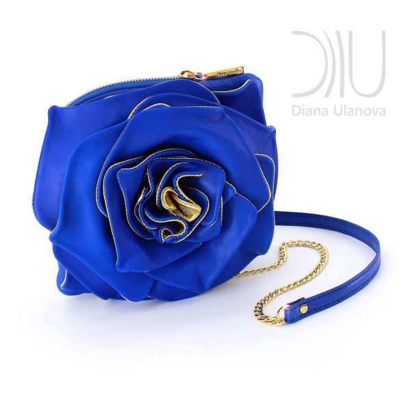 Mini Leather Handbags. Rose Mini Blue/Gold by Diana Ulanova. Buy on women-bags.com