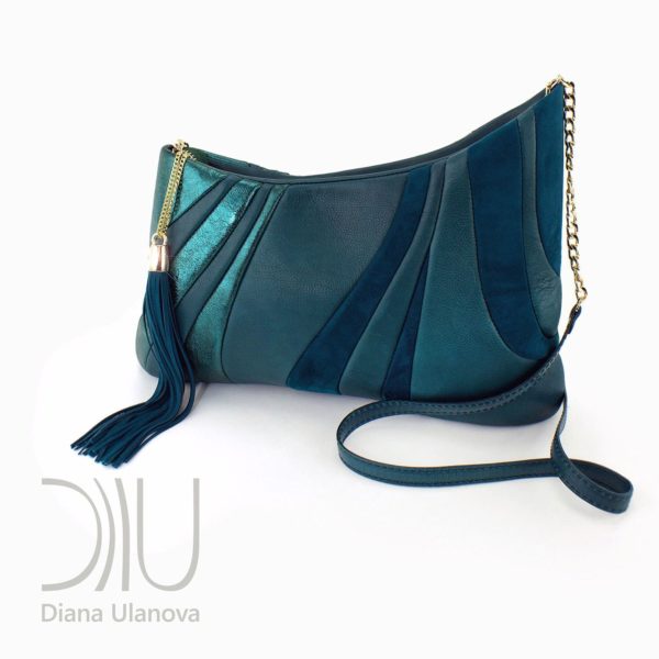 Designer Over The Shoulder Bags. Sputnik Blue Green by Diana Ulanova. Buy on women-bags.com