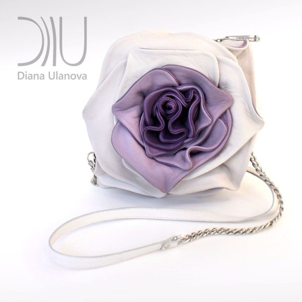 Mini Leather Handbags. Rose Mini White/Purple by Diana Ulanova. Buy on women-bags.com