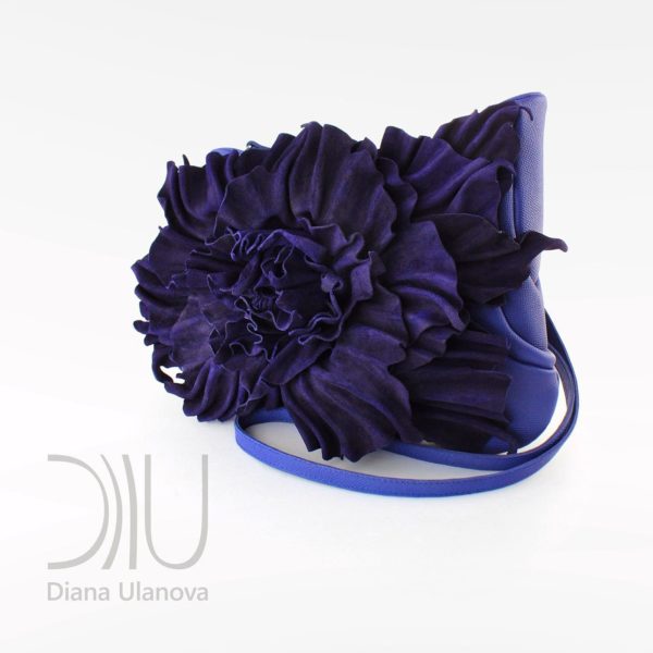 Clutch Bag Designer Sale. Peony Clutch Dark Blue by Diana Ulanova. Buy on women-bags.com