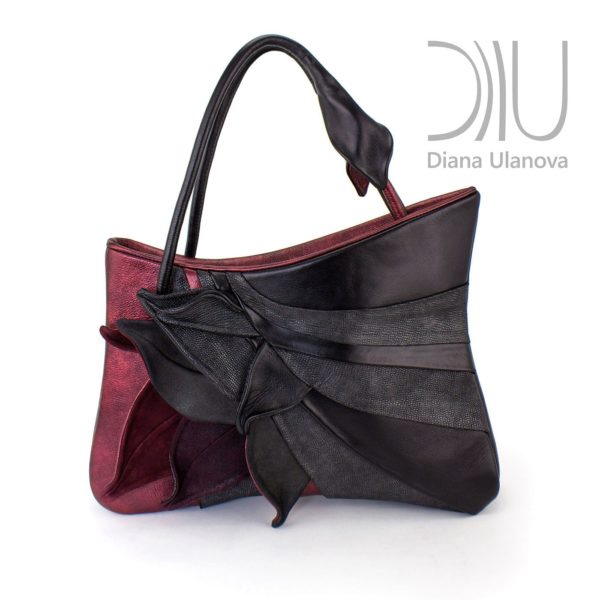 Women Designer Handbag. Feathers Black/Red by Diana Ulanova. Buy on women-bags.com
