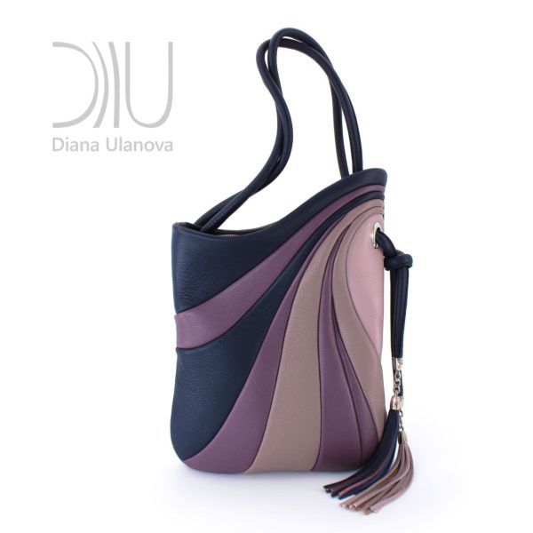 Designer Shoulder Bags For Women. Sputnik Maxi Blue/Beige by Diana Ulanova. Buy on women-bags.com