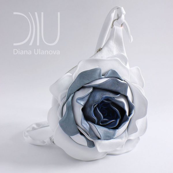 Designer Over The Shoulder Bags. Royal Rose White/Blue by Diana Ulanova. Buy on women-bags.com