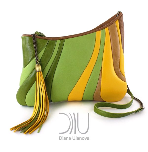 Shoulder Designer Bags. Sputnik Green/Yellow by Diana Ulanova. Buy on women-bags.com