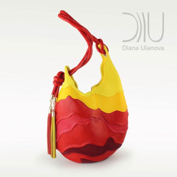 Designer Over The Shoulder Bags. Hive Red/Yellow by Diana Ulanova. Buy on women-bags.com