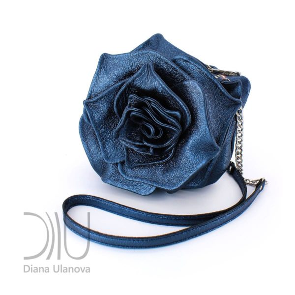 Micro Designer Bags. Rose Mini Blue Metallic by Diana Ulanova. Buy on women-bags.com