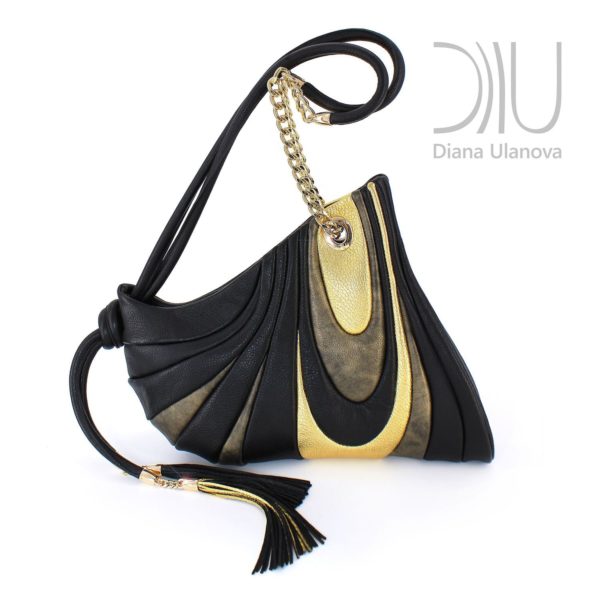 Designer Shoulder Bags. Mustang Black/Grey/Gold by Diana Ulanova. Buy on women-bags.com